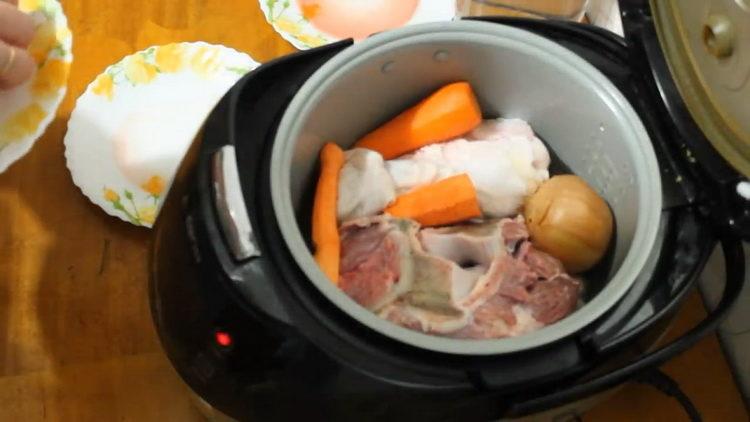 Prepare the ingredients for cooking.