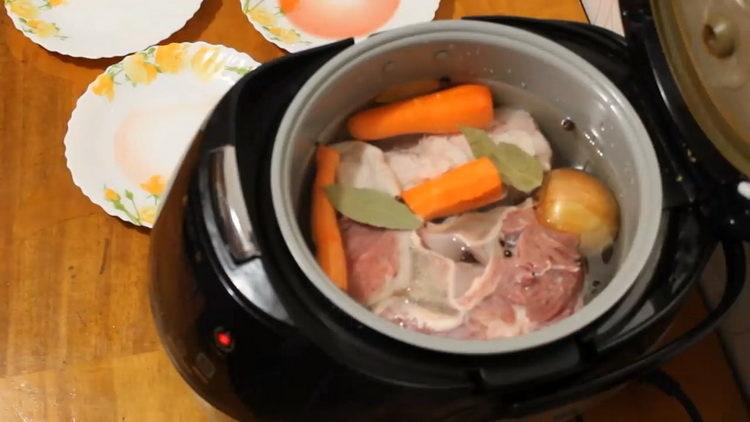 Put the ingredients in a bowl to cook