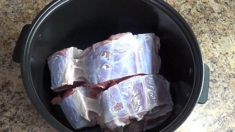 Prepare the ingredients for cooking.