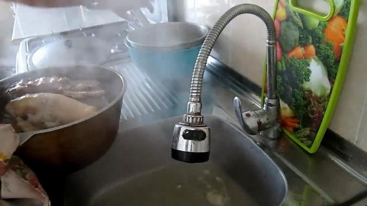 Boil the broth for cooking