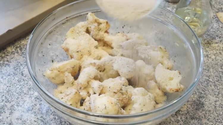 pour the breadcrumbs into the cabbage