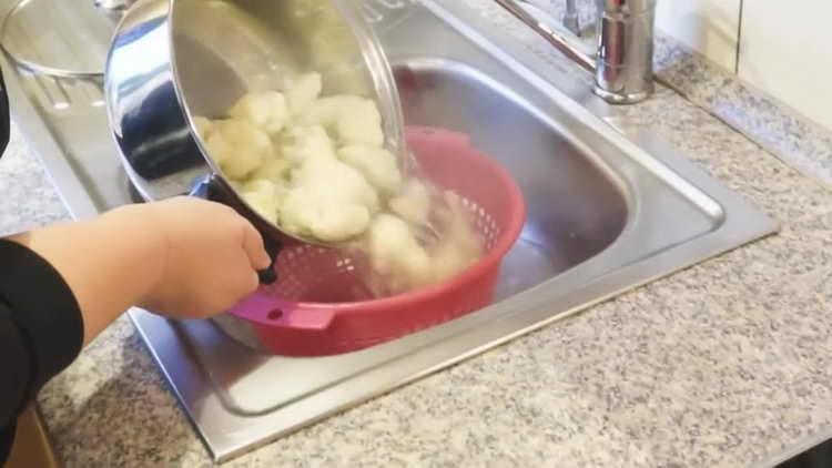 we discard cabbage in a colander