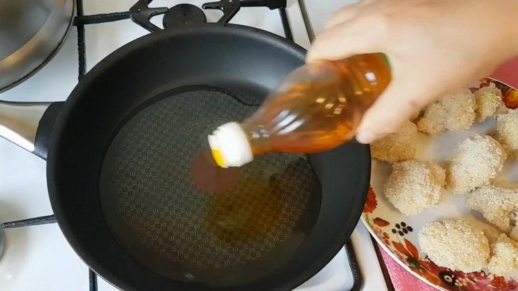 Heat the pan to cook