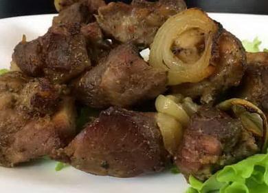 Pork skewers on a baking sheet in the oven - very tasty 🥩