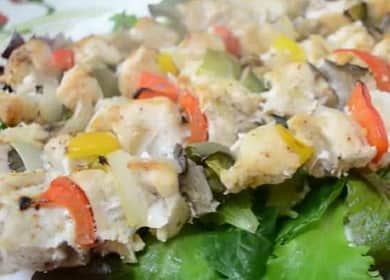 Diet skewers of chicken breast with vegetables 🍗