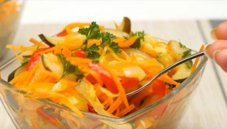 Here's a salad of zucchini we have.