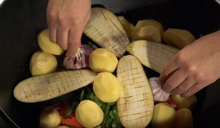 Add two heads of garlic.