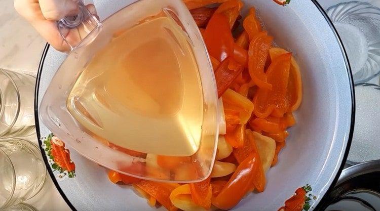 pour pepper with the decoction left after it.