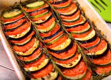 Delicious baked vegetables  in the oven