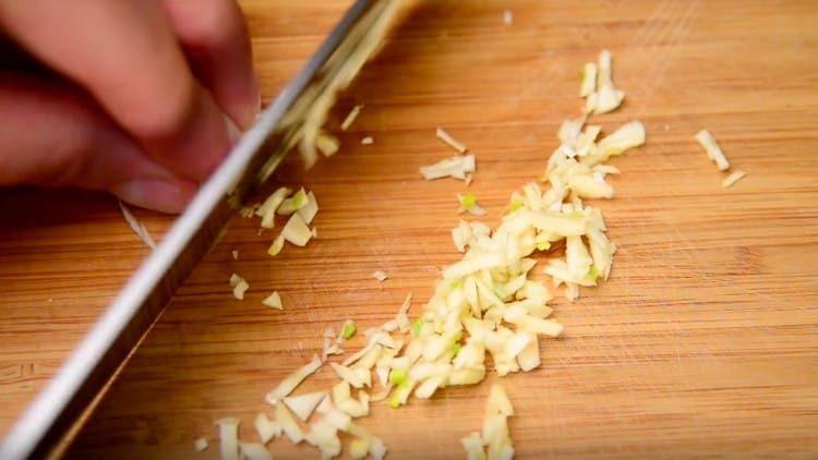 finely chop the garlic.