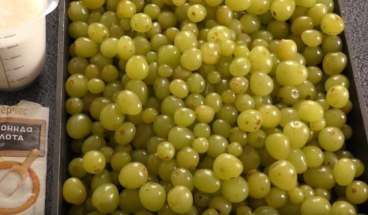 We grape the berries from the bunches.