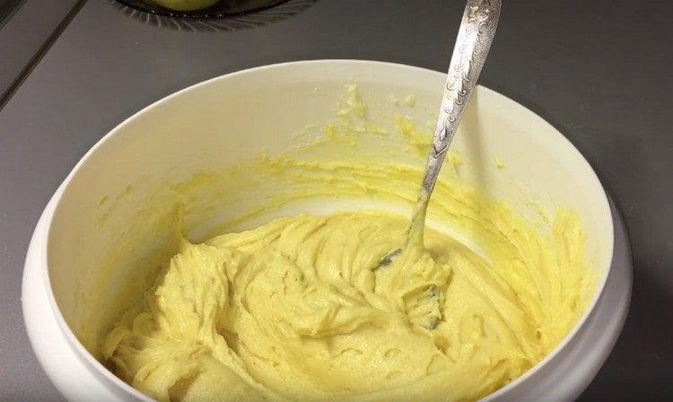 Knead a liquid dough.