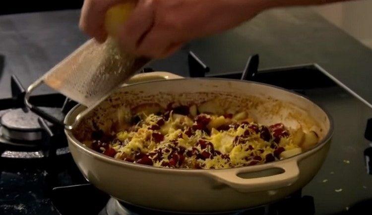 Rub the lemon zest into the filling.