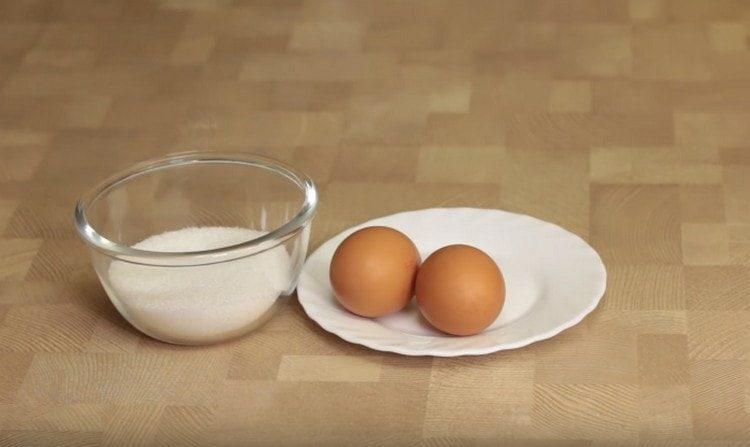 We will need sugar and eggs at room temperature.