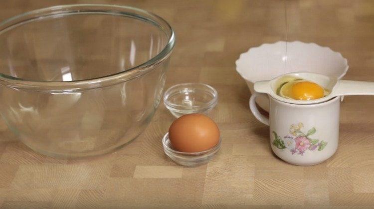 Carefully separate the whites from the yolks.