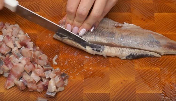 Dice the herring.
