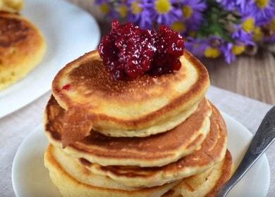 Lush and delicious pancakes  in milk