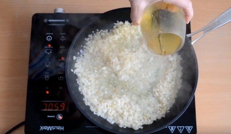 Add the saffron wine.