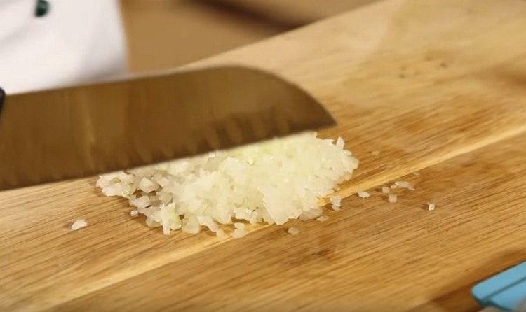 As finely chopped onions.