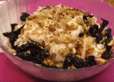 Salad with prunes  and walnuts Ladies whim