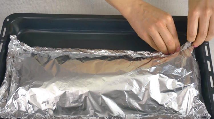 Tightly wrap pork in foil.