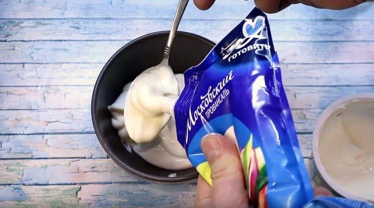 For sour cream, add mayonnaise.