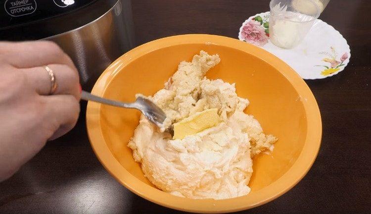 Add the swollen semolina.