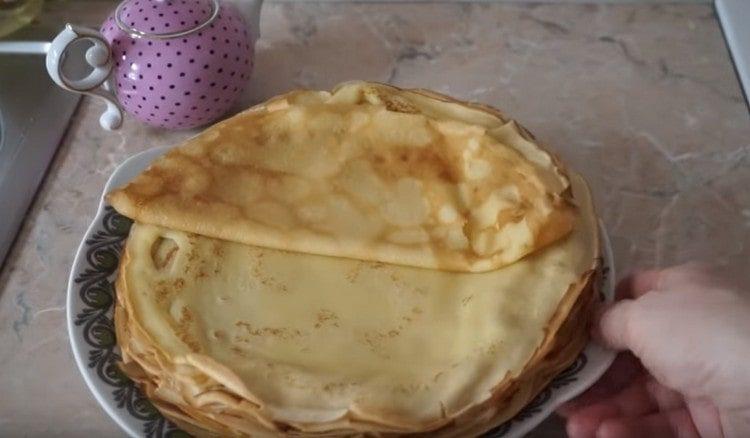 According to this recipe, thin pancakes are always obtained.