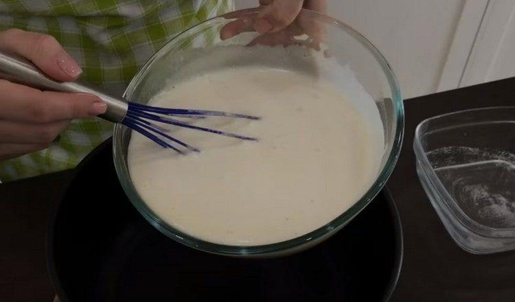 Add the remaining milk and mix until smooth.