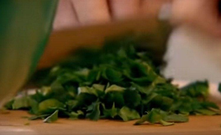 finely chop the greens.