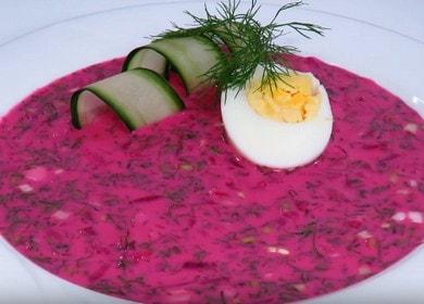 The recipe for delicious summer  cold borsch