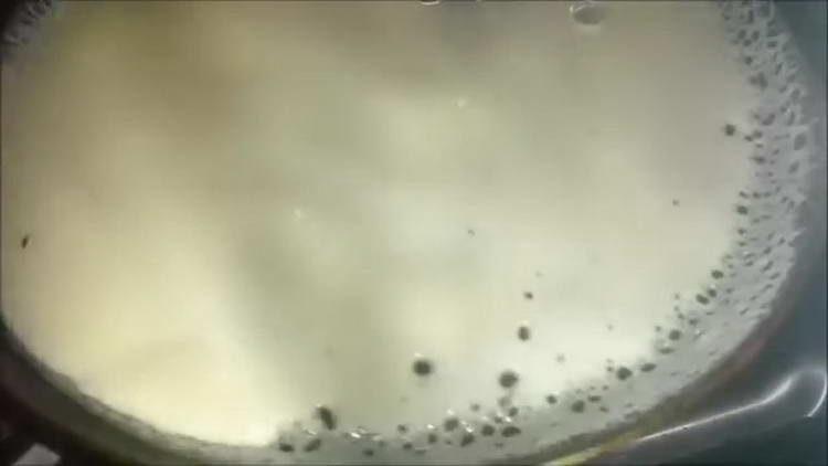 pour the dough into the pan