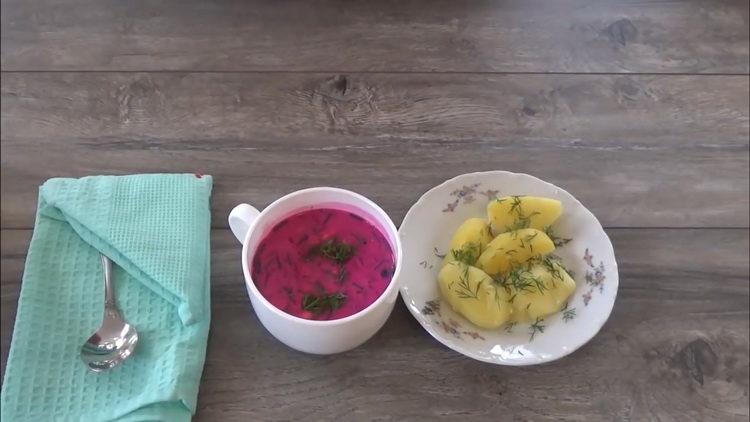 Step by step recipe for cold beetroot soup