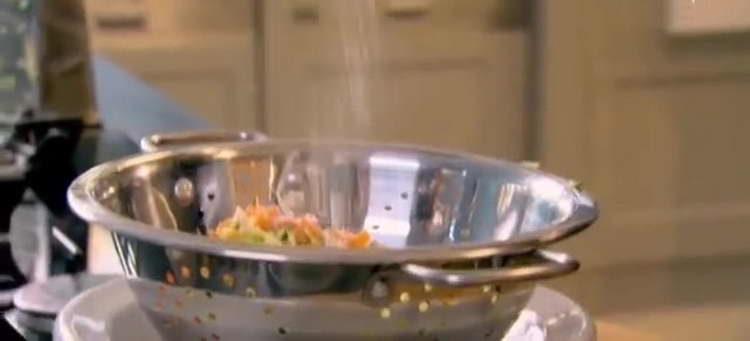 salt vegetables in a bowl