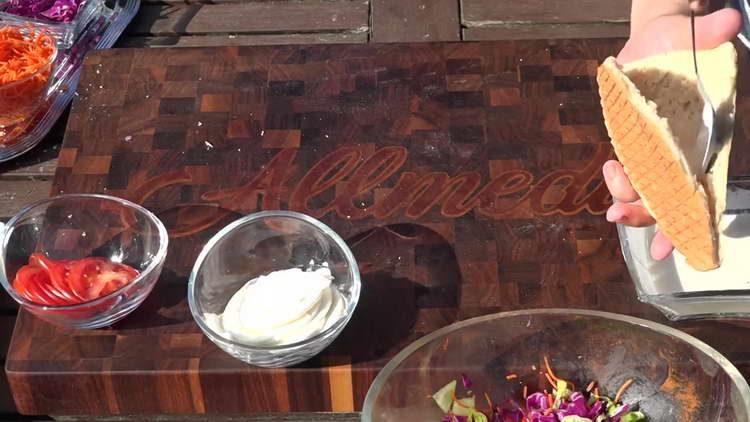 put the meat in a cake