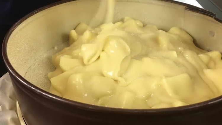 pour the dough into the mold