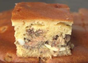 delicious jellied pie with canned fish