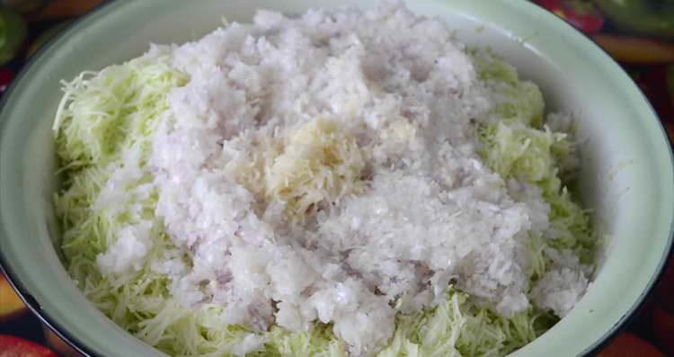 rub onion and zucchini