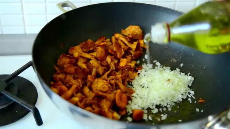 pour oil into the pan