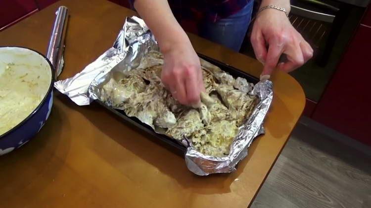 put the rabbit on a baking sheet