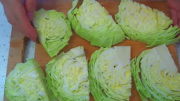 put the cabbage on a baking sheet