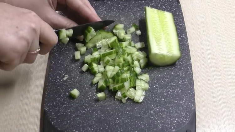 chop the cucumber
