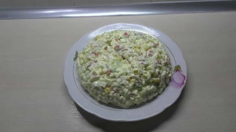 classic crab salad with corn