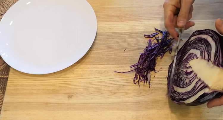 finely chop the cabbage