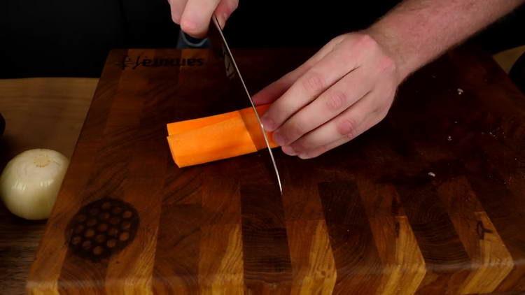 chop carrot and onion