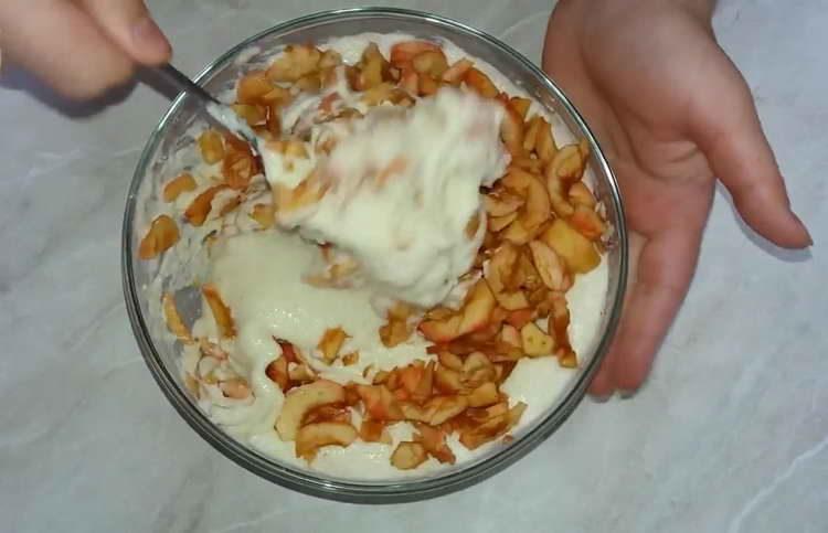 put apples in the dough