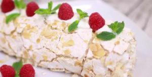 preparing a stunning meringue roll