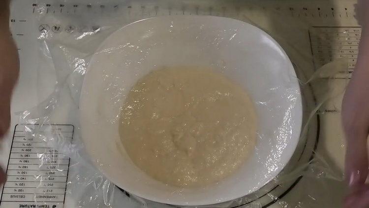 cover the dough with a film