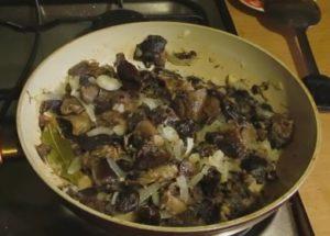 delicious mushrooms fried with onions