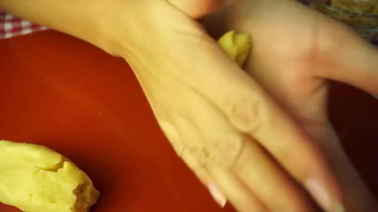 form a finger from the dough